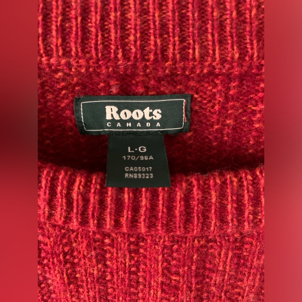 Lambswool Crewneck Warm Boyfriend Sweater, ROOTS Canada, Autumn Outerwear, L - Picture 3 of 14